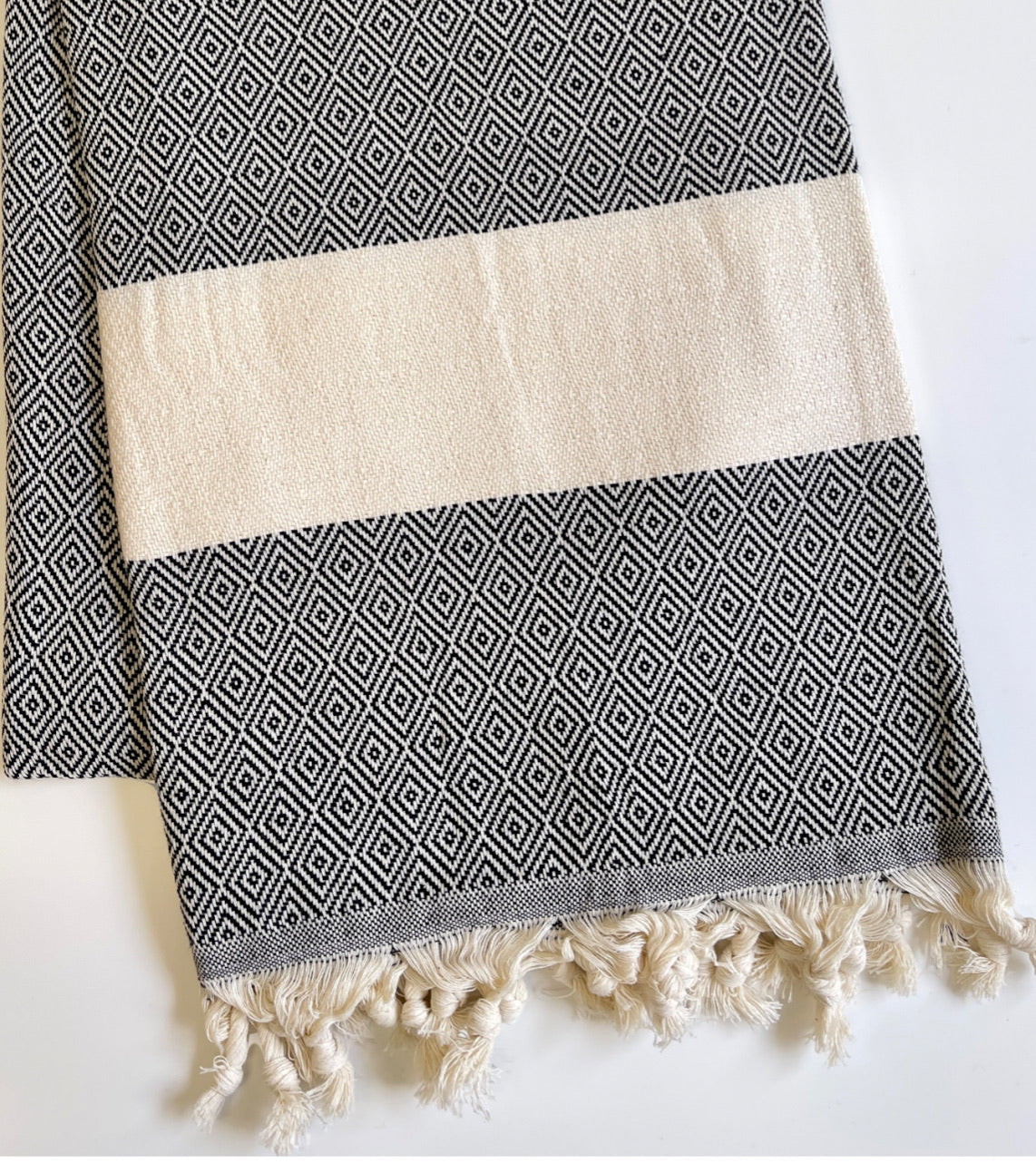 Diamond Design Turkish Towel - Black