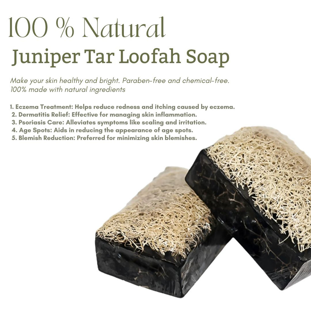 Natural Loofah Soap Bar - Juniper Tar