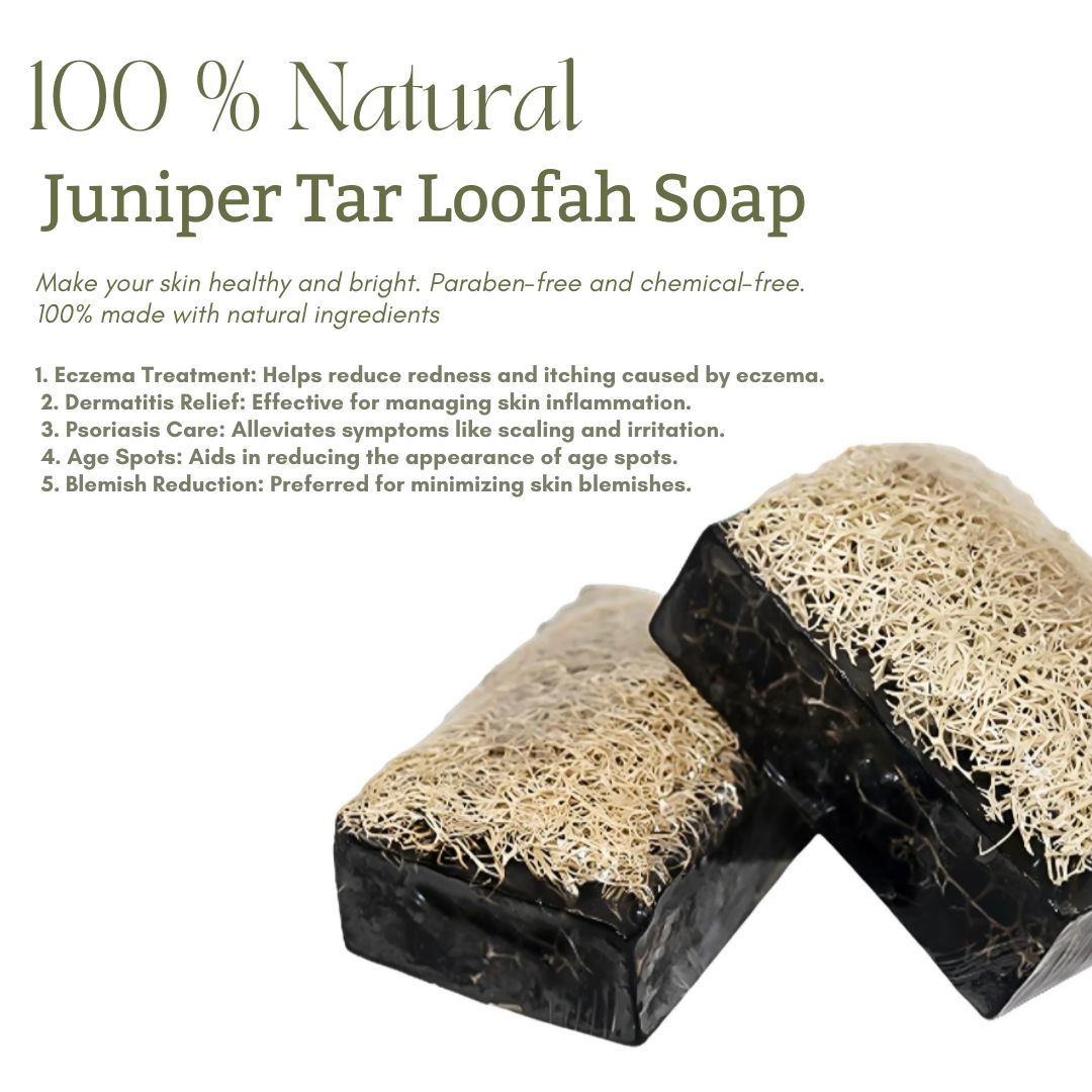 Natural Loofah Soap Bar - Juniper Tar