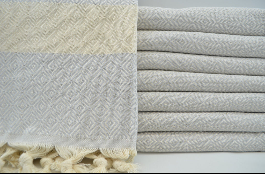 Diamond Design Turkish Towel - Gray