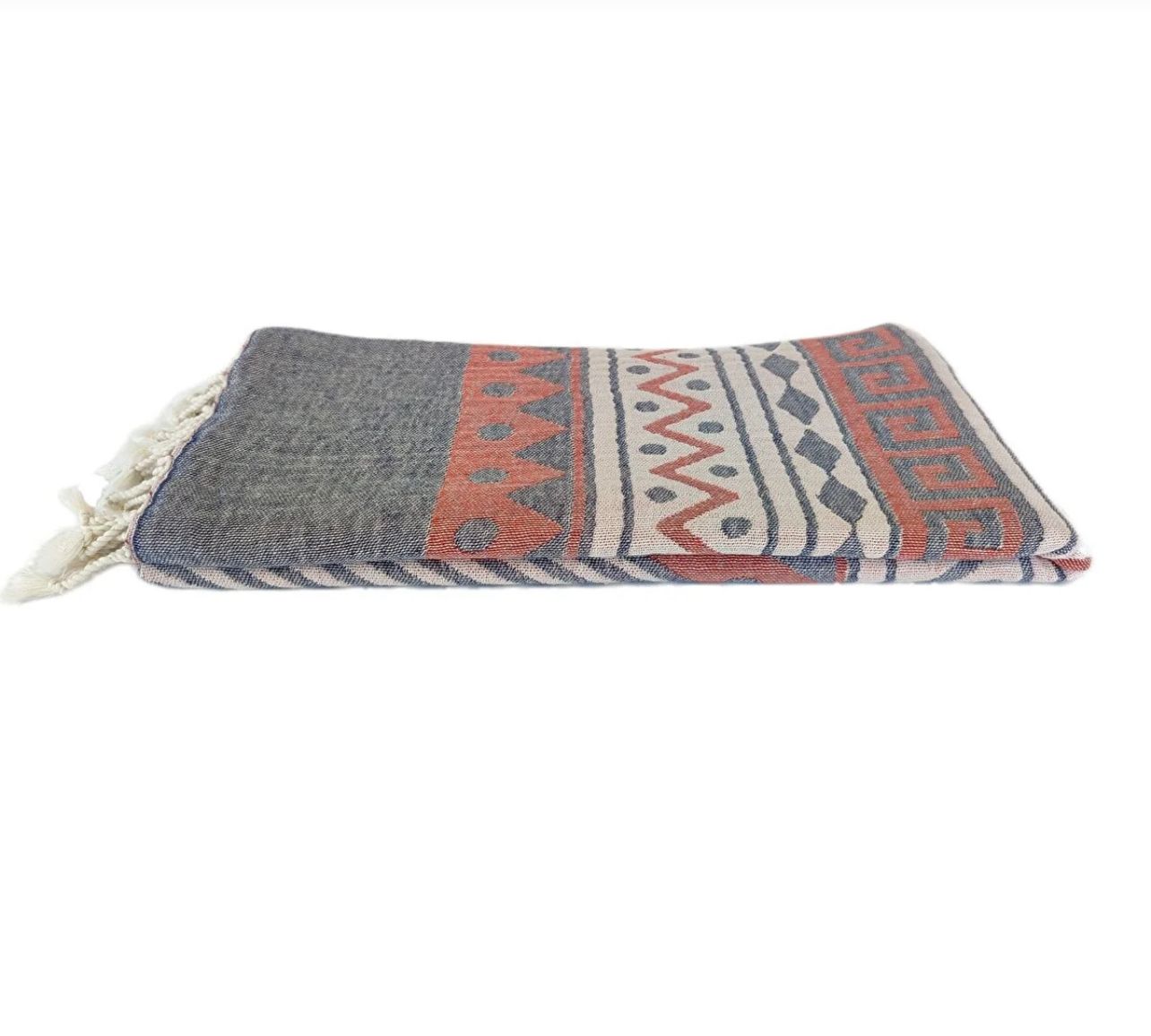 Zig-Zag Design Turkish Towel - Burgundy